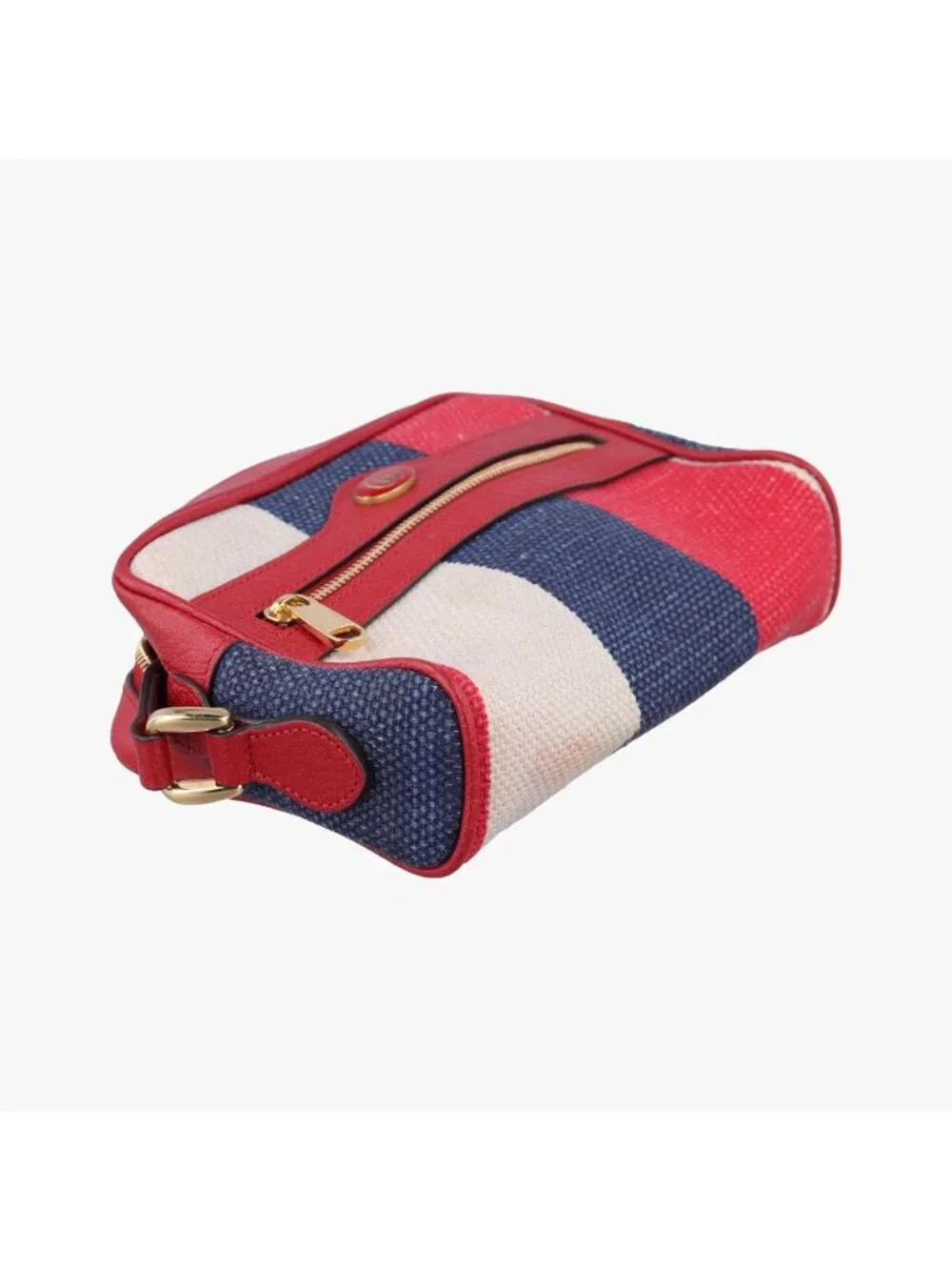 ★SOLD★ Gucci Ophidia Red Navy Ivory Canvas Leather Messenger - Picture 5 of 15